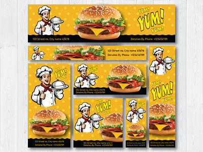 Food Web Banner Ads & Roll Up or Outdoor Banners branding gaphic designer logo poster social media web banner