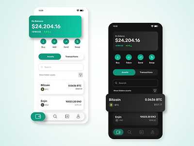OVO CRYPTO WALLET APP DESIGN blockchain app design crypto wallet dark theme design light theme mobile app design uiux