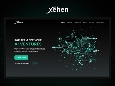 XEHEN - WEB DESIGN FOR AN AI VENTURE ai artificial intelligence blockchain crypto dark theme design ui design uiux ux design web design website design