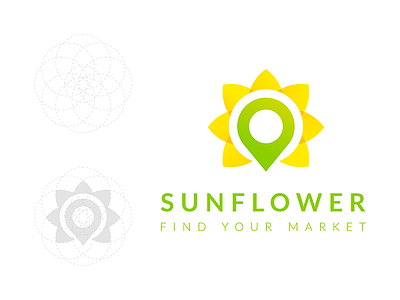 Sunflower Logo app branding farmer icon logo market sunflower