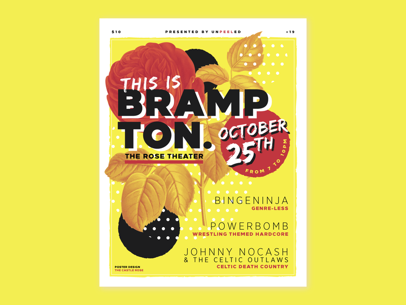 This Is Brampton layout design graphic design typography florals live music show concert poster design
