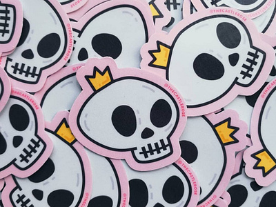 Bone Daddy Remix crown cute pink skeleton skull skulls spooky sticker stickers vector