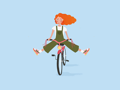 Cycling bike cycling design girl girl illustration illustration procreate