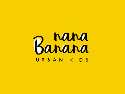 Nana Banana logo banana branding fun kids logo yellow