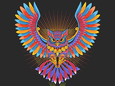 owl colorful ornamental illustration vector animal artwork bird character colorful colorfull cute drawing eye fantasy feather hope hunter icon illustration killer ornament owl owl illustration tattoo