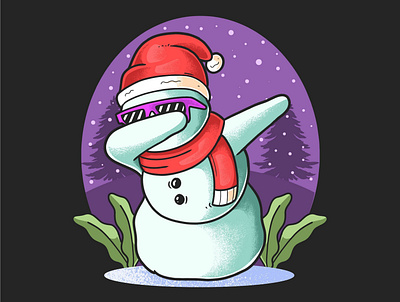 Snowman Dab artwork christmas cute dabbing illustration snowman dab