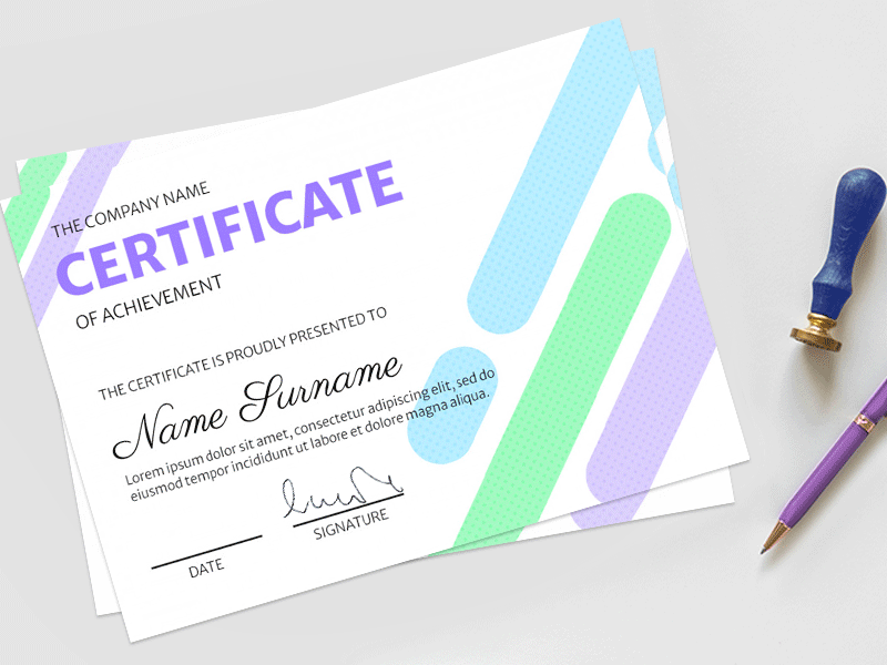 Modern Certificate Design certificate design certificate template certificates certification certified mockofun mockup online template