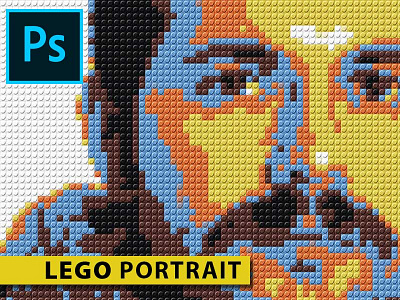 LEGO Portrait lego mosaic photoshop photoshop action portrait poster toybricks