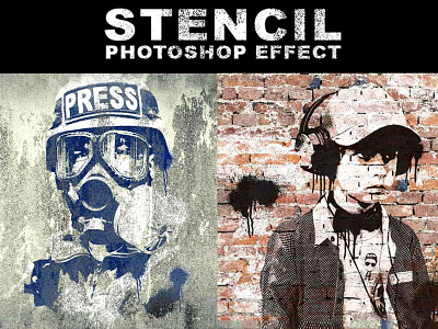 Photo to Stencil banksy graffiti photoshop photoshop action posterize silhouette stencil street art urban art vectorize