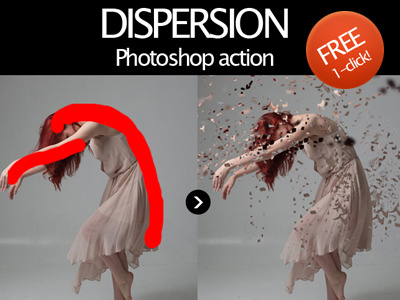 Freebie Dispersion Photoshop Action disintegration effect disintegration photoshop dispersion effect dispersion photoshop