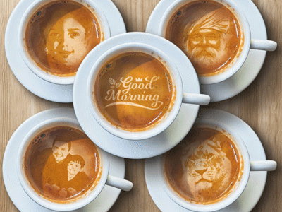 Coffee Latte Art Photoshop Mockup