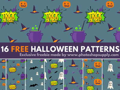 16 Halloween Patterns PhotoshopSupply Freebie