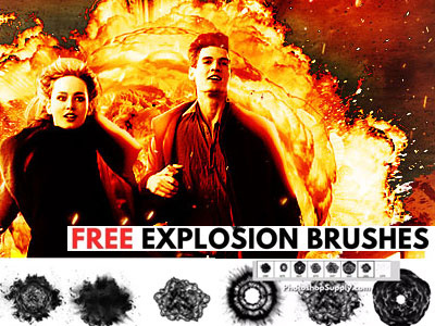 Free Explosion Brushes brushes comic book exploding explosion fire photoshop