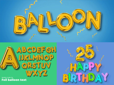 Online Balloon Text Effect freebie online design text design text effect typography typography design