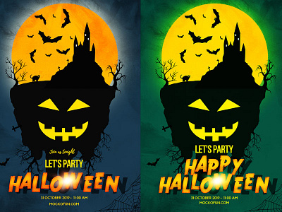 Halloween Night Posters (Online) halloween halloween design halloween flyer halloween party