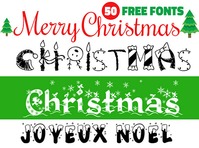 50 Free Christmas Fonts christmas christmas card christmas font fonts fonts collection free freebie