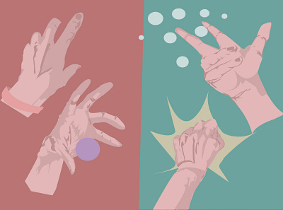 Hand Play illustration photoshop vector