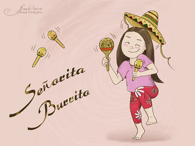 Senorita Buritto childrens illustration dancer fun girl illustration kids illustration mexica music