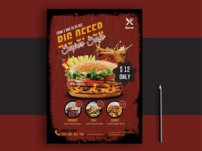 Restaurant Food - Flyer Design | Burger Food Flyer Design