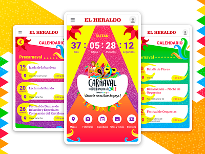 Carnaval de Barranquilla 2018 barranquilla calendar carnaval carnival colombia event landing page mobile ui