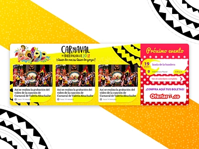 News of Carnaval de Barranquilla 2018 calendar carnaval events news ui web design