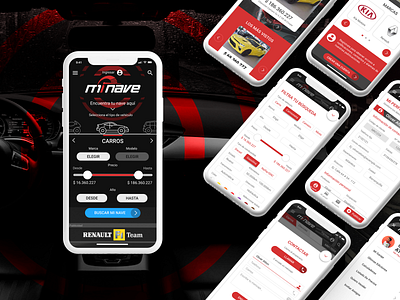 Mi nave app car design interface rent sale ui