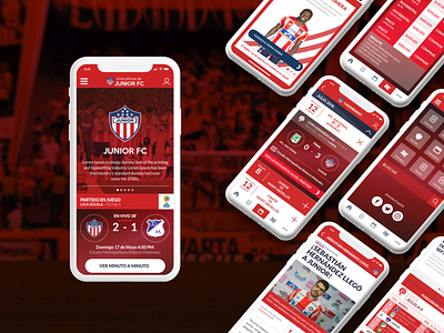 Junior FC - Official site calendar interface mobile design players soccer sports table ui webapp website