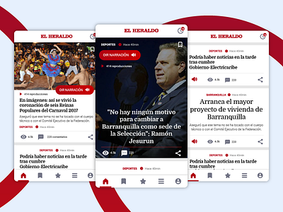 App El Heraldo app home interface mobile news ui