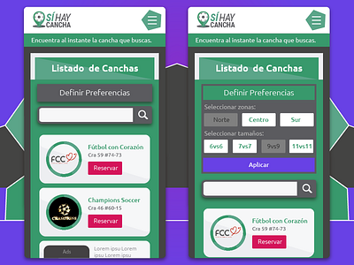 App Si Hay Cancha Listado