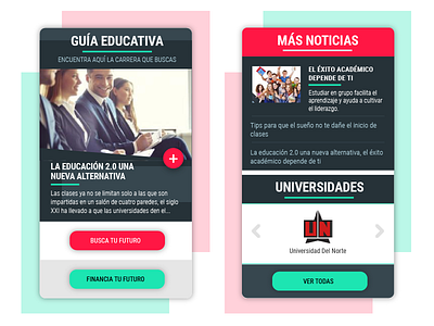 Guia Educativa app careers education interface ios mobile design news ui university