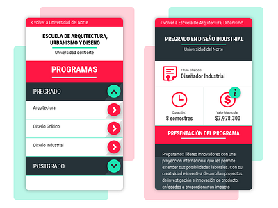 Guia Educativa IV app careers design education interface ios mobile news post graduate ui undergraduate university
