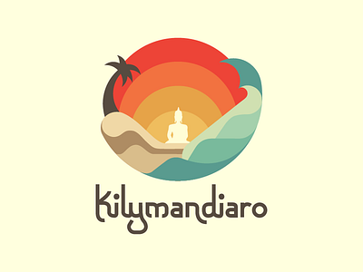 Kilymandiaro bar beach brand culture illustration logo paradise relax sea sunset typography