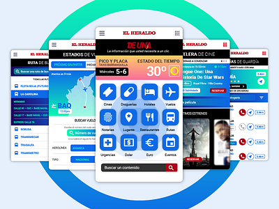 De Una app buttons cine flights interface ios mobile design movies services ui