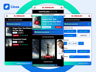 Cinema App cine cinema flat interface material mobile design movie ui user interface ux
