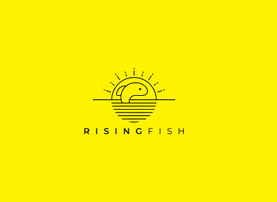 Rising Fish adventure branding creative logo fish flat flatlogodesign icon logo logo design minimalist minimalist logo