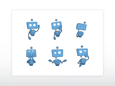 Chatbot stickers app content design illustration ui vector video web website