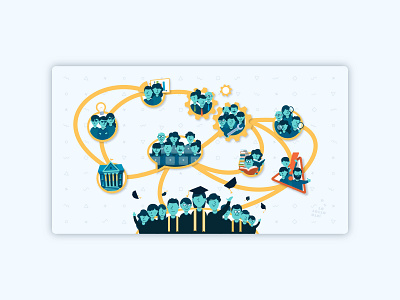 Internal organisation map illustration app branding content design illustration web website