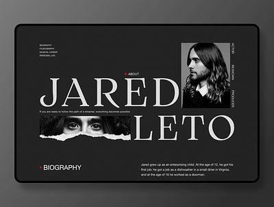Longdeer | Jared Leto design leanding page ui ux web webdesing