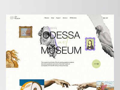 Odessa museum - Landing Page clean concept creative design dribbble figma interface landing landingpage layout minimalism museum portfolio ui user interface ux web website