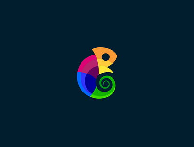 Chameleon animal branding chameleon color design illustration logo vector