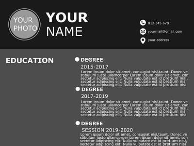 resume design 2d branding design graphic design illustration typography vector