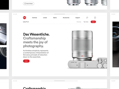 Leica product page clean leica minimal product redesign simple ui ux webshop white