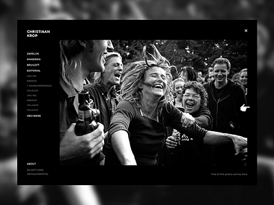 Christiaan Krop Fotografie black photography portfolio ui ux web