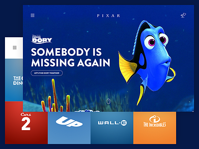 Movie list and featured pages pixar redesign ui ux