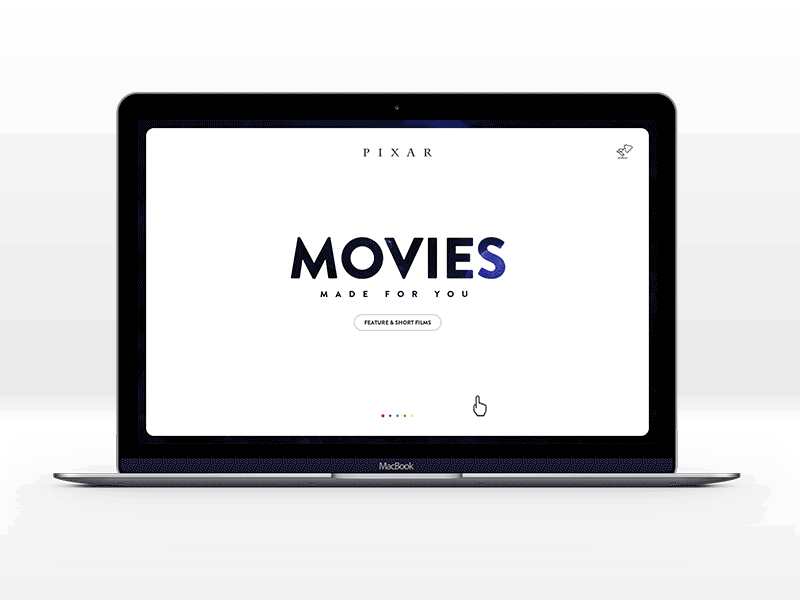 Pixar redesign animation test - movie page animation gif redesign test ui ux