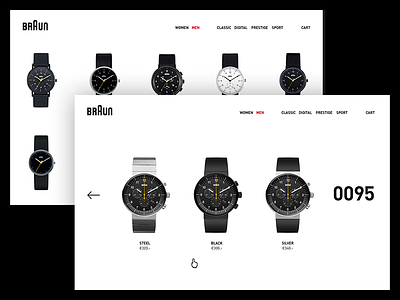 Category and range view cart e commerce product redesign shop ui ux watch webshop