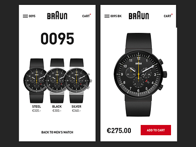 Category and range view | Mobile cart e commerce product redesign shop ui ux watch webshop