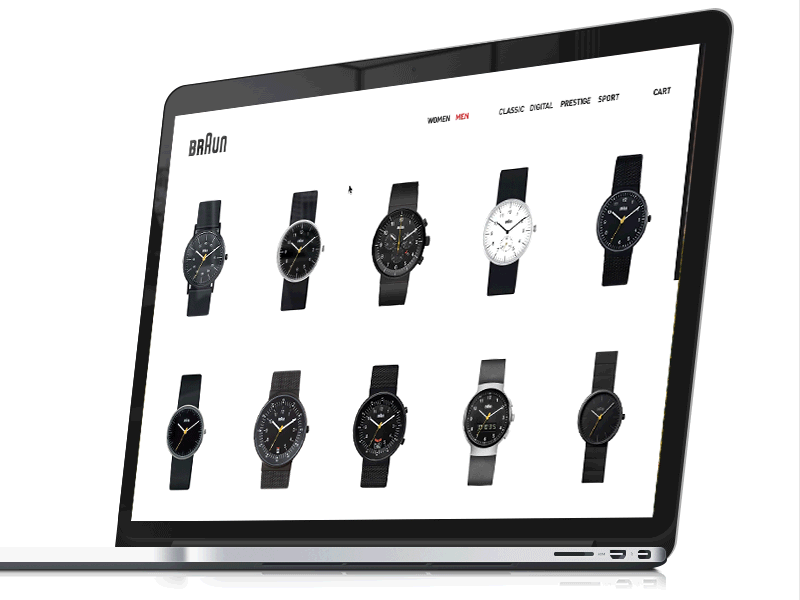 Product select animation cart e commerce gif product redesign shop ui ux watch webshop