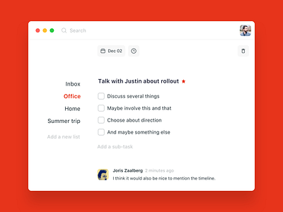 Wunderlist redesign - Task screen