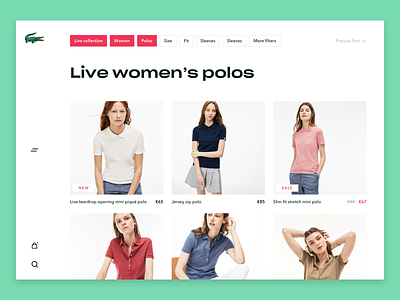 Lacoste Listing page colours commerce design free lacoste modern ui webshop young